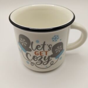 Winter Cozy White Mug with Blue Accents